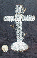 Hand Blown glass Cross w/22kt gold fired to the glass, from Key West