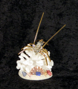 Hand Blown glass Lobster w/22 kt gold accents, from Key West    