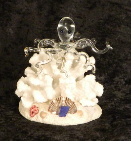 Blown Glass Anchor and Dolphin w/22kt gold accents, from Key West